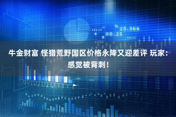 牛金财富 怪猎荒野国区价格永降又迎差评 玩家：感觉被背刺！