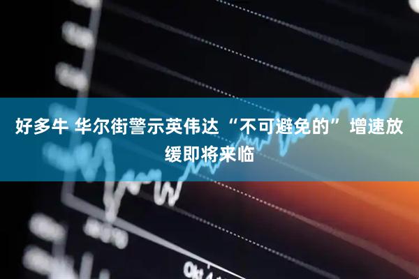 好多牛 华尔街警示英伟达 “不可避免的” 增速放缓即将来临